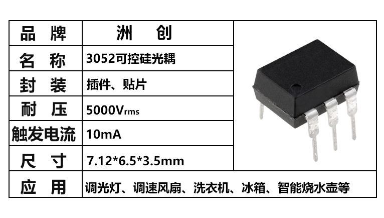 “3052可控硅光耦，3052光耦，可控硅光耦”/